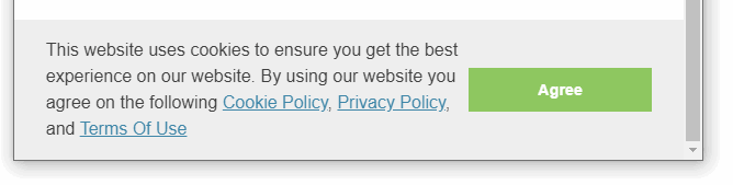 Cookie consent popup form on a web-site